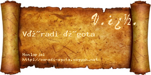 Váradi Ágota névjegykártya