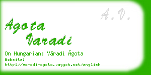 agota varadi business card