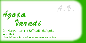 agota varadi business card